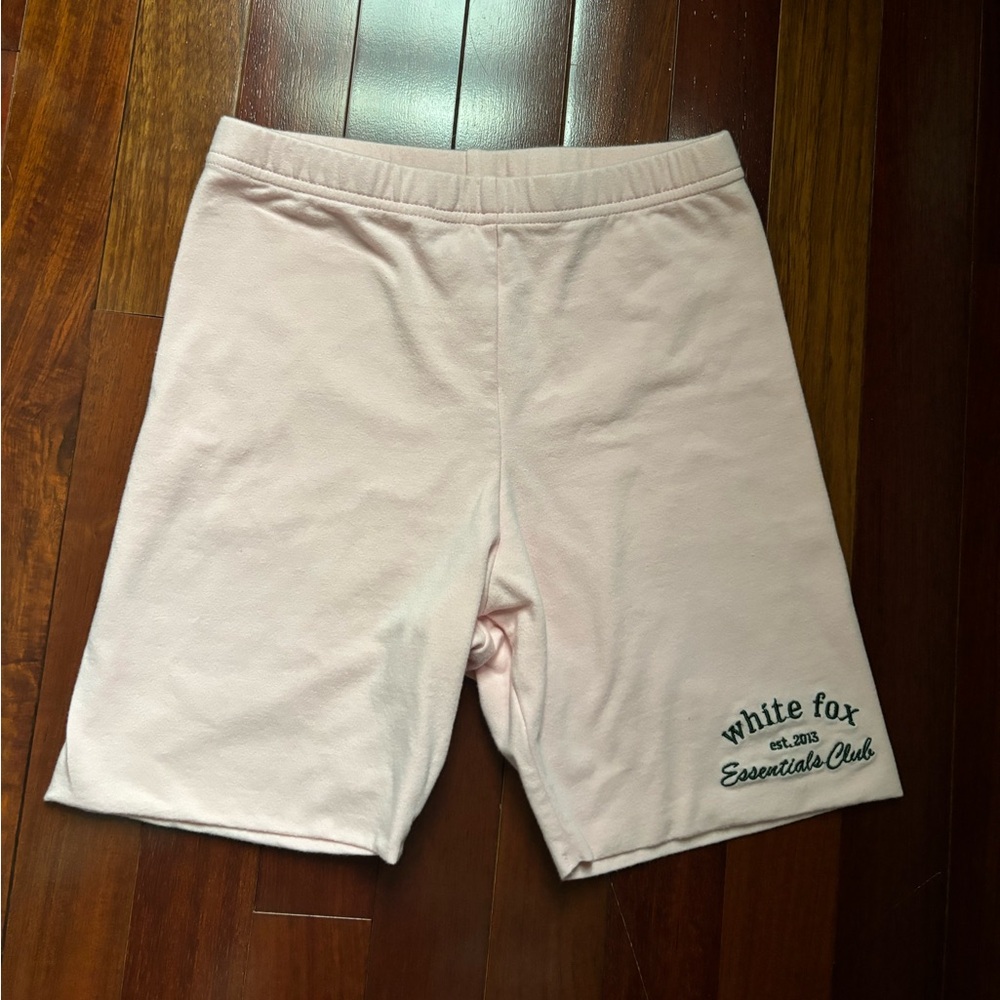 White Fox Essentials Club Cotton Light Pink Biker Shorts